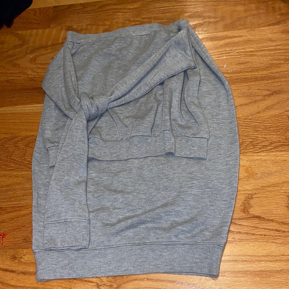 Bailey/44 gray cotton tie sweatshirt pencil skirt